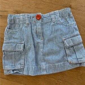 Boden Blue and White Striped Cargo Skirt